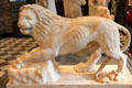 Funerary marble lion from Athens at Louvre Museum. Paris, France.