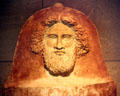 Bearded man carved on Phoenician sarcophagus from Tartous, Syria at Louvre Museum. Paris, France.