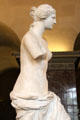 Detail of Aphrodite aka "Venus de Milo" at Louvre Museum. Paris, France.