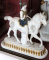 Antique horse rider porcelain figure by Adolf Amberg for KPM of Berlin at Sèvres National Ceramic Museum. Paris, France