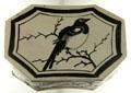 Chinese stoneware pillow painted with magpie from Hebei at Cernuschi Museum. Paris, France.