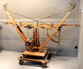 Crane with two jibs plus beam scale at Arts et Metiers Museum. Paris, France.