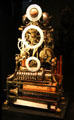Mechanism of pendulum clock with playing flute & chimes at Arts et Metiers Museum. Paris, France.