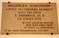 Plaque stating that Robespierre spent his last moments at this place on July 28, 1794 before being taken to the Guillotine at Conciergerie. Paris, France.