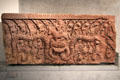 Cambodian carved lintel with Siva & Parvati on bull Nandin from Angkor at Guimet Museum. Paris, France.