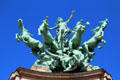 Chariot quadriga sculpture by Georges Récipon atop Grand Palais. Paris, France