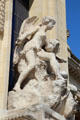 Winged figure sculpted on Grand Palais. Paris, France.