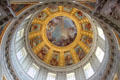 Grand Dome over Napoleon I tomb at Les Invalides. Paris, France.
