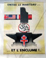 French WWII poster crush Nazis between hammer & anvil by Jean Carlu at Army Museum at Les Invalides. Paris, France.