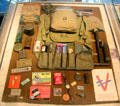 Contents of pack carried by U.S. troop in WWII at Army Museum at Les Invalides. Paris, France.