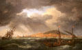 View of Port of Cette in Lanuedoc painting by Joseph Vernet at Musée de la Marine. Paris, France.