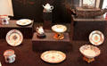 Various porcelain dishes made in China for French East India Company at Musée de la Marine. Paris, France.