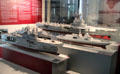 Models of French warships from 1990s & 2000s at Musée de la Marine. Paris, France.