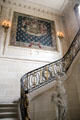 Tapestry in stair well at Nissim de Camondo Museum. Paris, France.