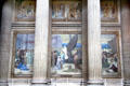 Sainte Genevieve supplying Paris besieged by Attila the Hun mural at Pantheon. Paris, France