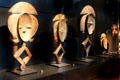 Obamba tribe carved wooden & copper tomb guards from Gabon at Musée du quai Branly. Paris, France.