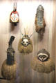 Range of tribal masks from Democratic Republic of Congo at Musée du quai Branly. Paris, France.