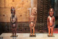 Rapa Nui wood sculptures of men at Musée du quai Branly. Paris, France