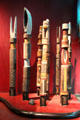 Tiwi peoples funerary poles from Bathurst island, Australia at Musée du quai Branly. Paris, France