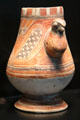 Terra cotta vase with bird-shaped handle from Guanacaste, Costa Rica at Musée du quai Branly. Paris, France.