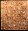 Chancay culture cotton textile painted with fish from Peru at Musée du quai Branly. Paris, France.
