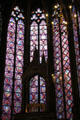 Array of 13thC stained glass for which St Chapelle is noted. Paris, France.