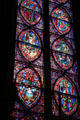 Almond-shape stained glass biblical story panels at St Chapelle. Paris, France.