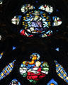Central scenes of rose window at St Chapelle. Paris, France.