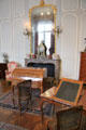 Reading table & other period furniture in Louis XV Gray Salon at Carnavalet Museum. Paris, France.
