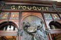 Shop name of Boutique Fouquet designed by Alphonse Mucha at Carnavalet Museum. Paris, France.