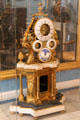 Ornate multi dialed clock with gilded bronze, enamel & marble by Dubief at Carnavalet Museum. Paris, France.