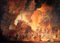 The Jacobins in Hell, a political club during French Revolution associated with Reign of Terror allegorical painting attrib. to Jean Touzé after Hector Chaussier at Carnavalet Museum. Paris, France.