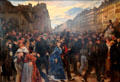 Departure of National Mobile Guard for Franco-Prussian War from Paris in Aug. 1870 painting by Alfred Dehodencq at Carnavalet Museum. Paris, France.