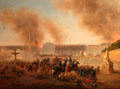 Destruction of the Tuileries, episode during the fall of the Paris Commune which briefly ruled March to May 1871 painting by Gustave Boulanger at Carnavalet Museum. Paris, France.