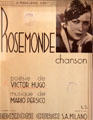 Sheet music for "Rosemonde" words by Victor Hugo & music by Mario Persico at Maison de Victor Hugo. Paris, France.