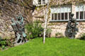 Garden with Ossip Zadkine sculptures at Museum Zadkine. Paris, France.