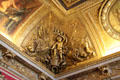 Baroque ceiling decoration in Mars room at Versailles Palace. Versailles, France.