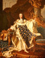 Portrait of Louis XV by Hyacinthe Rigaud at Versailles Palace. Versailles, France.
