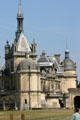 Ornate domes, steeples & spires of Château de Chantilly. Chantilly, France