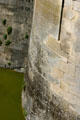 Massive wall over moat from former stronghold of Château de Chantilly. Chantilly, France.
