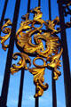 Detail of gilded ironwork on gates on Place Stanislas. Nancy, France.