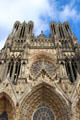 Main facade of Reims Cathedral. Reims, France