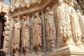 Statuary on facade of Reims Cathedral. Reims, France.
