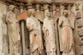 "Smiling Angel" & other figures on facade of Reims Cathedral. Reims, France.
