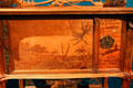 Detail of Art Nouveau panel on shelf with herbaceous plants marquetry by Émile Gallé at Museum of Fine Arts. Reims, France.