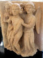 Adam & Eve being driven from Paradise by an angel statue at Tau Palace Museum. Reims, France.