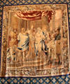 King Clovis Tapestry from Arras in Salle de Tau at Tau Palace Museum. Reims, France.