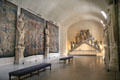 Gallery with tapestries & statues at Tau Palace Museum. Reims, France.