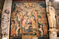 Tapestry with six scenes of life of Virgin Mary at Tau Palace Museum. Reims, France.