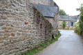 Village stone buildings nearby to Carnac visitors center. Carnac, France.